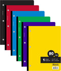 BAZIC Notebook College Ruled 1 Subject 80 Sheets 24-Pack - Color Coded