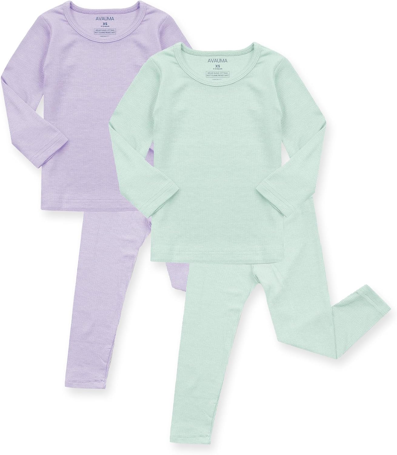 AVAUMA Baby Pajama Set for Kids - Snug Fit Ribbed Sleepwear