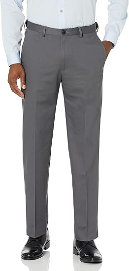 Haggar Men's Premium No Iron Khaki Classic Fit Expandable Waist Pants
