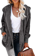 Dokotoo Womens Fuzzy Fleece Hooded Cardigan Jacket - Cozy Everyday