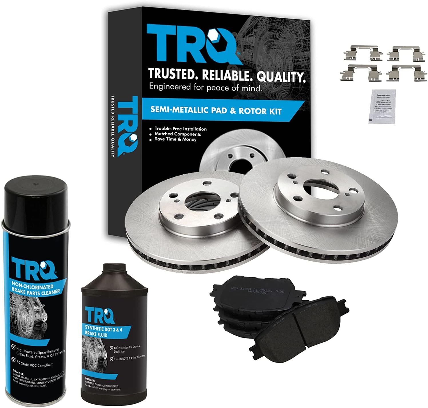 TRQ Front Brake Pad & Rotor Kit for 2002-2006 Toyota Camry