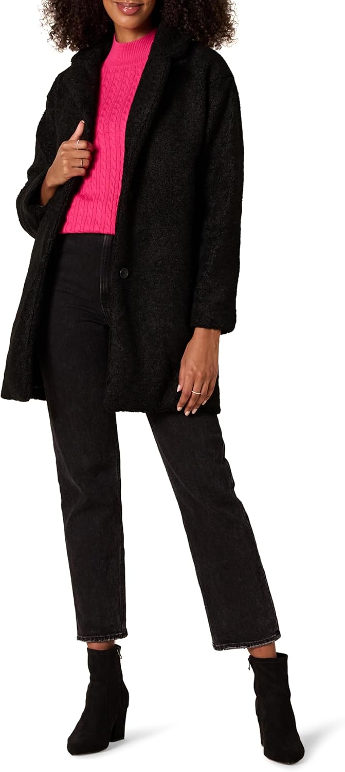 Teddy Bear Fleece Oversized-Fit Lapel Jacket for Women