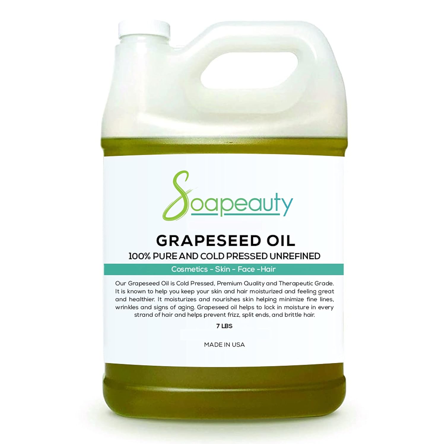 Grapeseed Oil Cold Pressed Unrefined for Skin and Hair Care