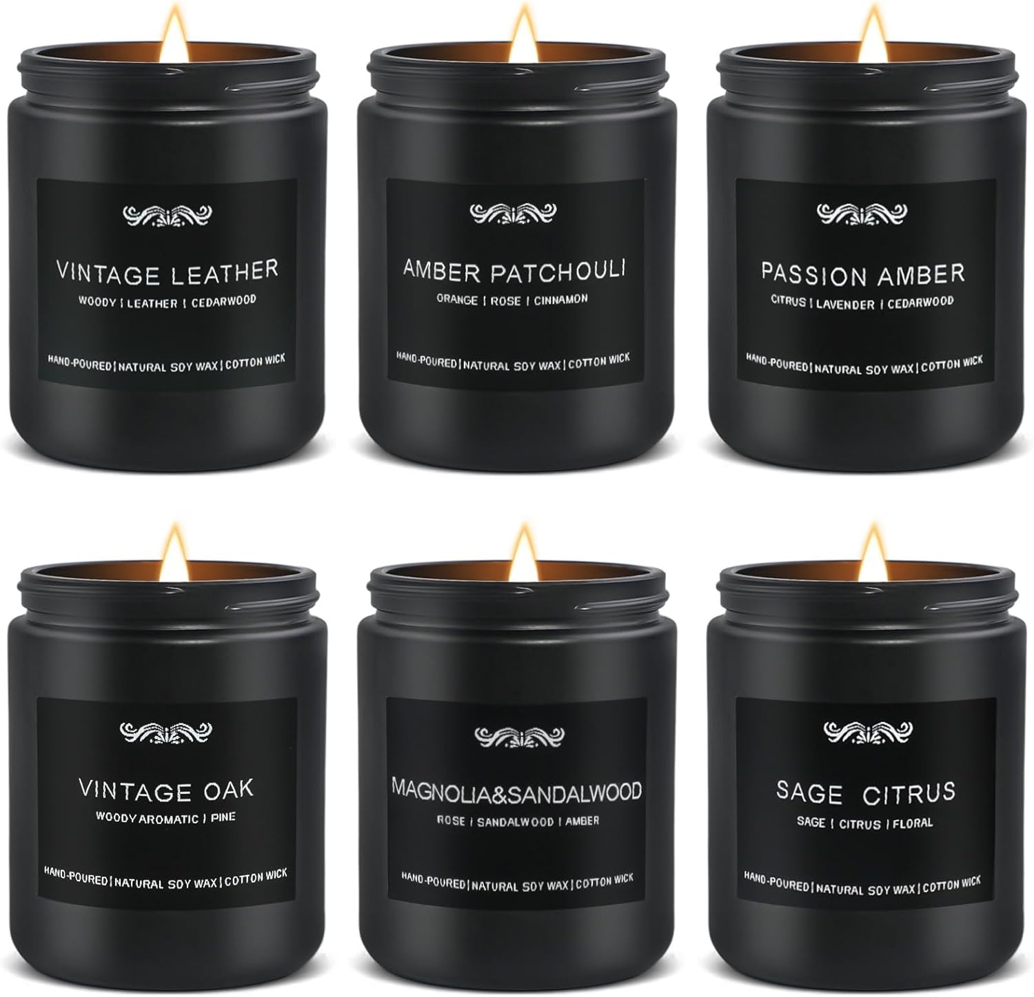 6 Pack Candles for Home Scented Aromatherapy Gifts Set