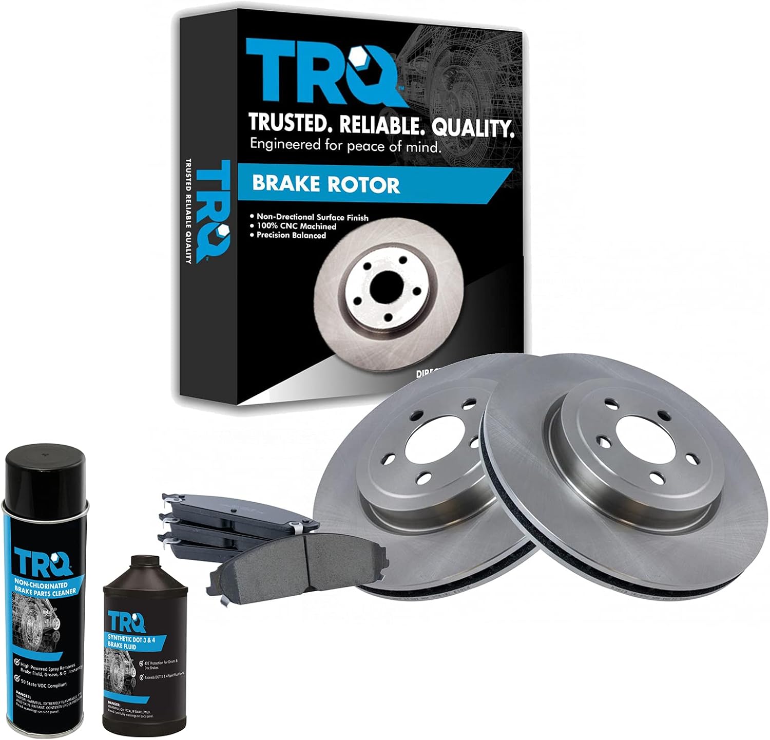TRQ Front Brake Pad & Rotor Kit for Chrysler 300 & Dodge Charger