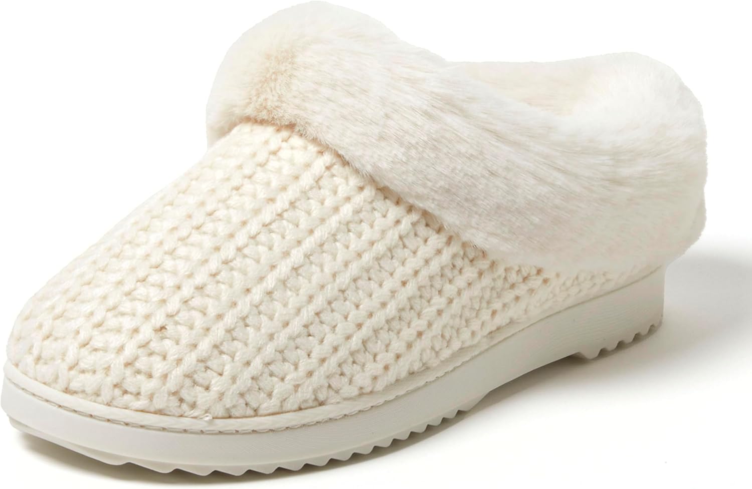 Dearfoams Women's Hannah Chenille Knit Clog Slippers for Comfort