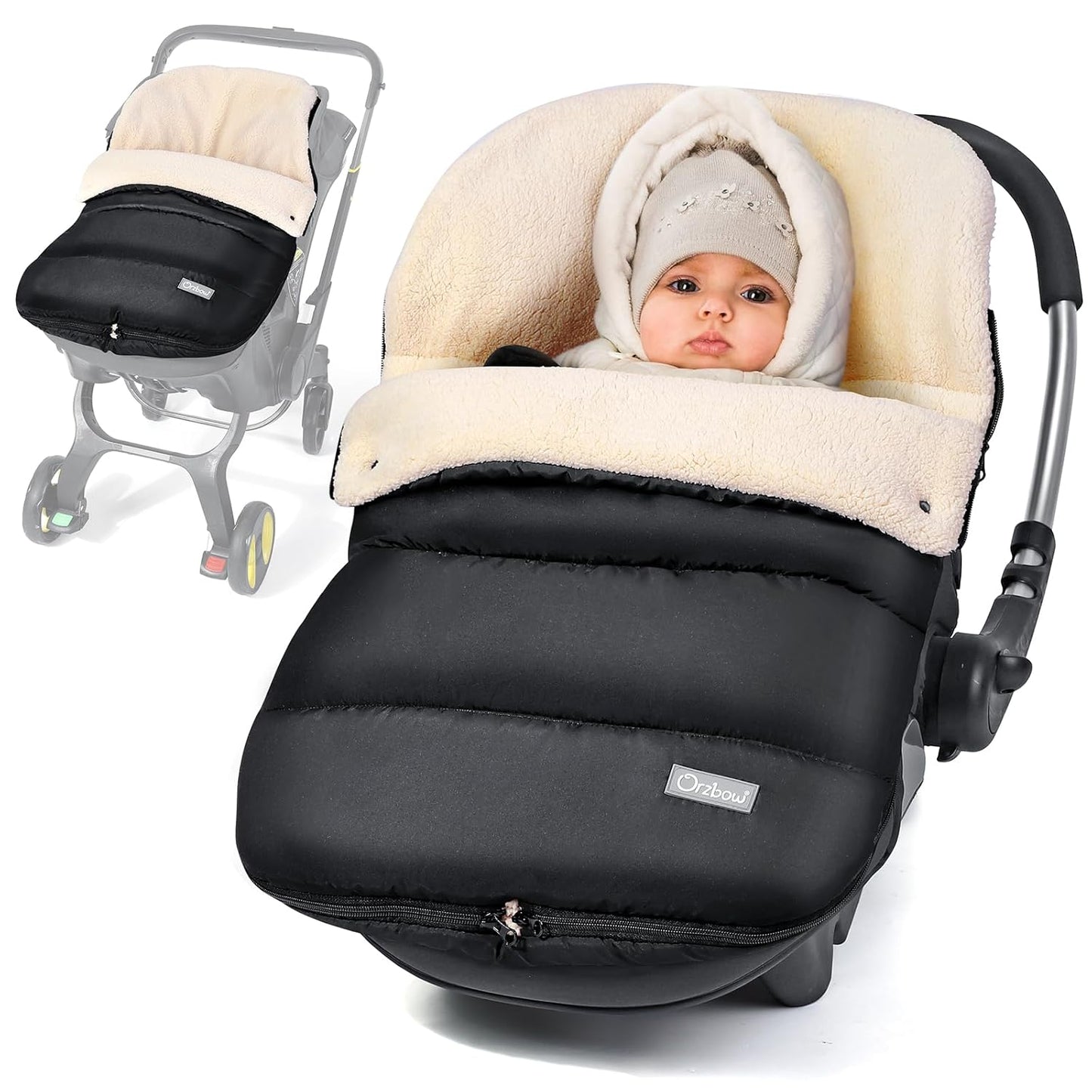 Orzbow Winter Baby Car Seat Cover with Adjustable Zipper