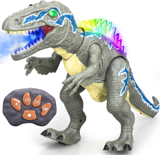 Remote Control Dinosaurs for Kids - LED Light Up Velociraptor