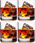 Whiskey Glasses Set of 4, Elegant Lead-Free Crystal Design