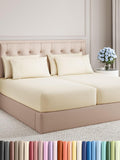 Split King 7 Piece Sheet Set Off White - Cooling Deep Pocket Sheets