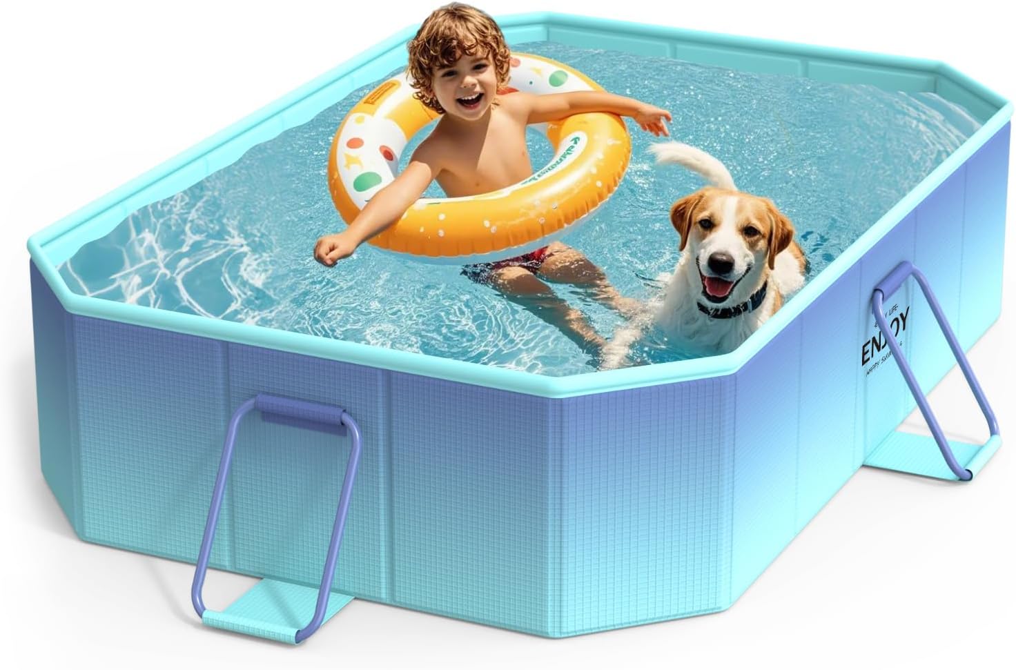 HeySplash Foldable Pool for Kids and Adults - Perfect Summer Fun