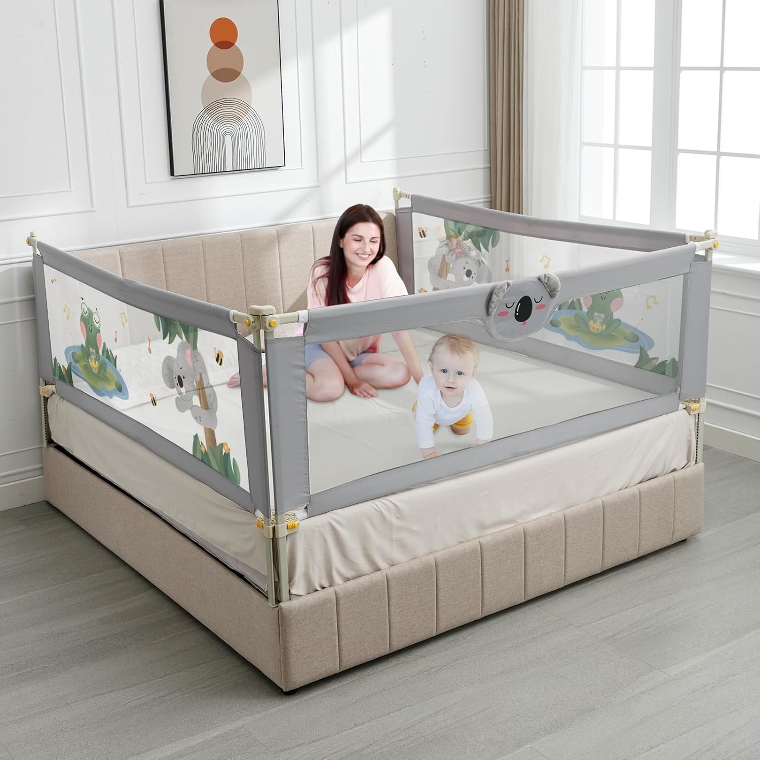 Adjustable Bed Rail for Toddlers - Safe and Foldable Design