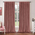 Dusty Rose Velvet Curtains 52 x 84 in Panel Set - Room Darkening