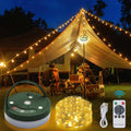 GHORA Camping String Lights: 6 Modes, USB Rechargeable, Remote Control - Portable & Waterproof Warm Glow!