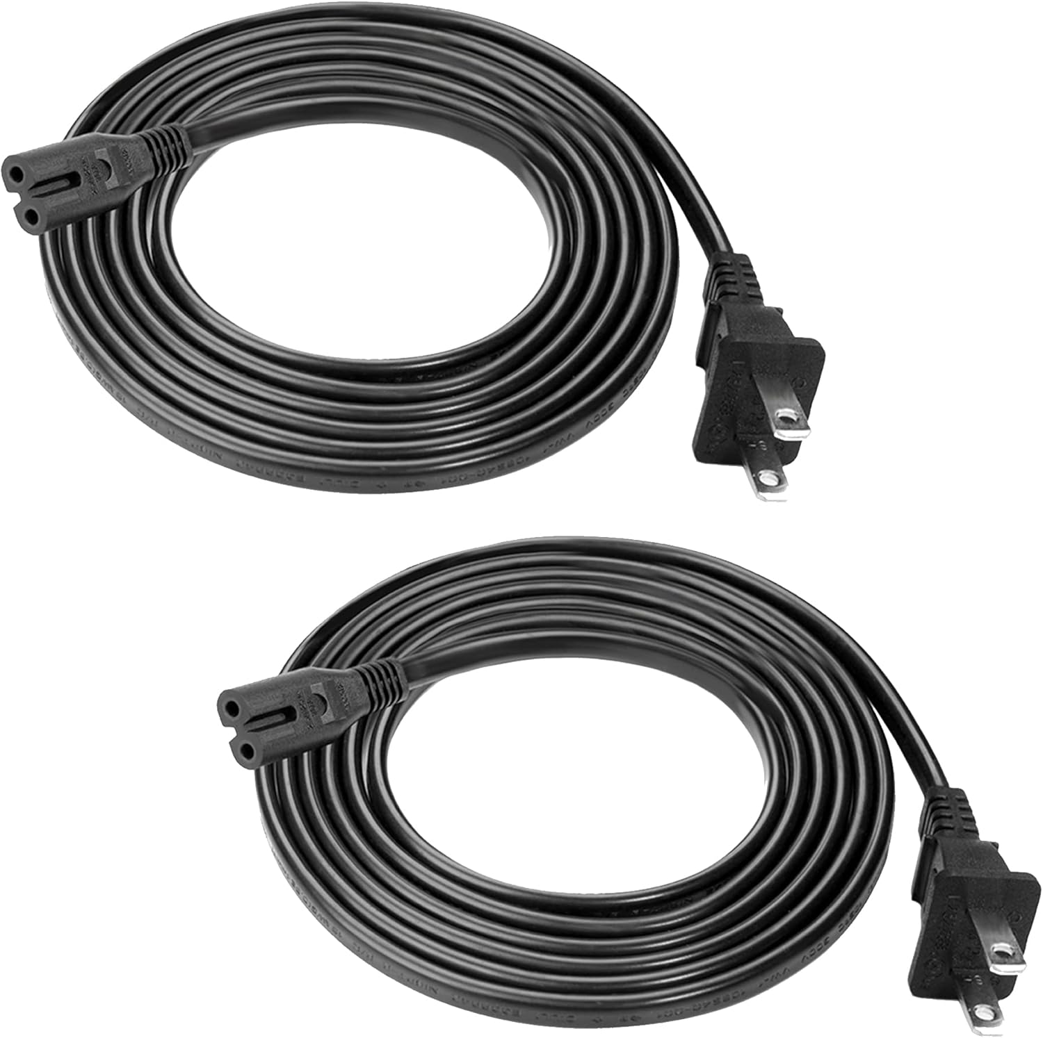 TPLTECH: 6ft 2 Prong Power Cord 2 Pack - Ideal Replacement!