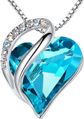 Infinity Love Birthstone Heart Crystal Pendant Necklace Gift