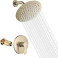 Brushed Gold Shower Faucet Trim Kit with 8in Rainfall Head - Durable