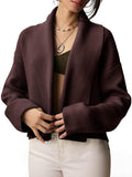 Saodimallsu Womens Cropped Cardigan Open Front Shawl - Soft Fall