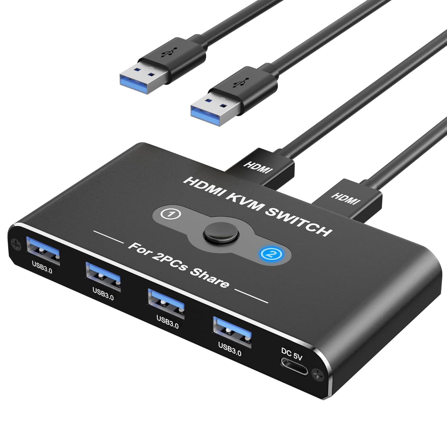 KVM Switch for 2 Computers Sharing 1 Monitor with HDMI 4K