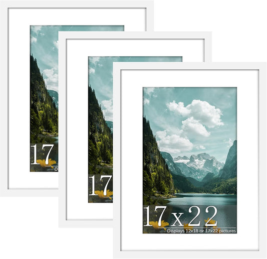 Flexible 17x22 Picture Frame 3 Pack for Wall Mounting