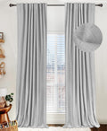 100% Blackout Curtains 50in x 96in Grey Linen Look - Complete Dark