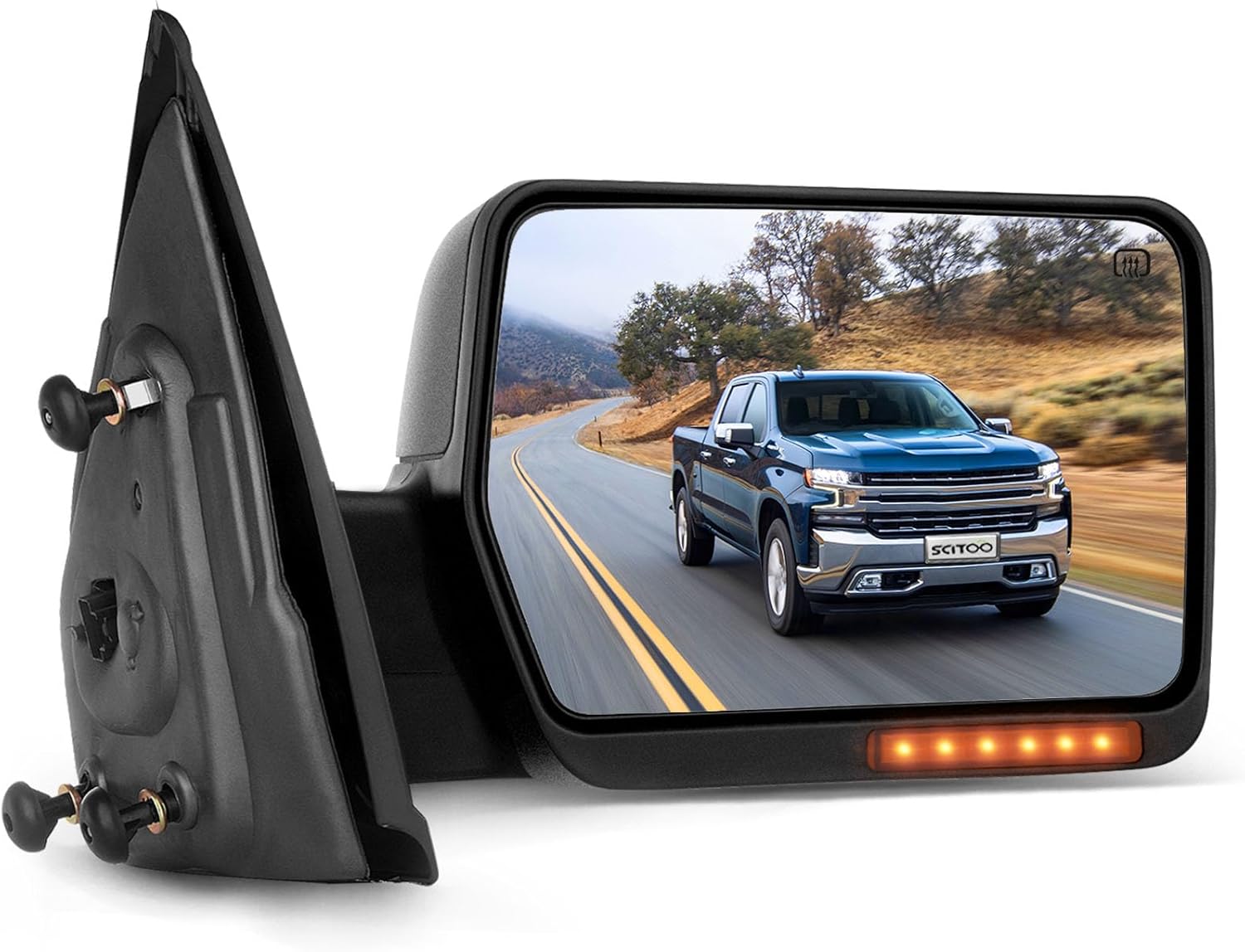SCITOO Towing Mirror for Ford F-150 with Amber Turn Signal