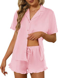 Ekouaer Pajamas Set for Women Short Sleeve Sleepwear - Ultra Soft off
