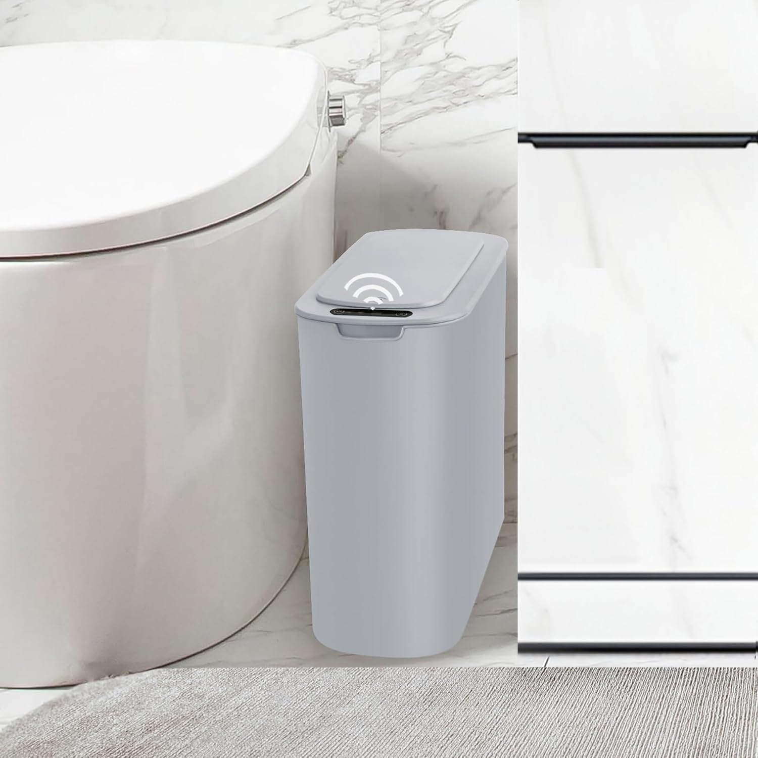 Automatic Motion Sensor Bathroom Trash Can for Touchless Use