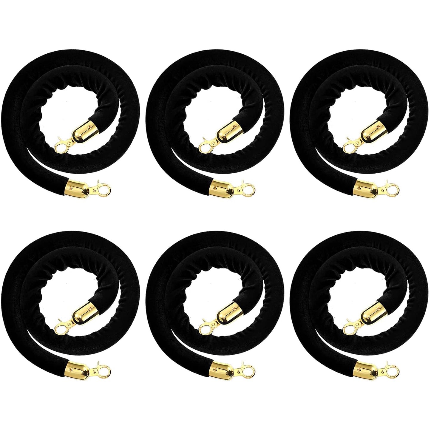 6 Pieces Velvet Stanchion Rope for Elegant Crowd Control Events