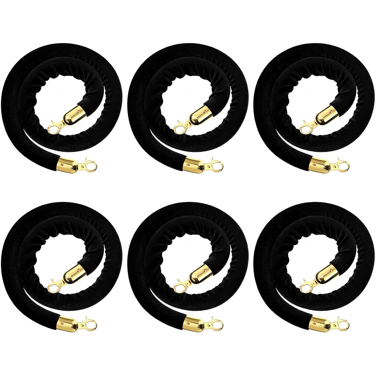 6 Pieces Velvet Stanchion Rope for Elegant Crowd Control Events