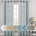 Linen Curtains Flax Linen Blended Panels 108 in - Airy Semi Sheer
