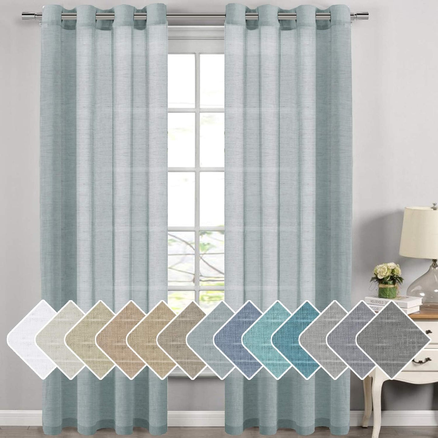 H.VERSAILTEX Linen Curtains for Living Room and Bedroom Decor