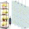 4Pack Panel Grow Lights for Indoor Plants - Full Spectrum Timer
