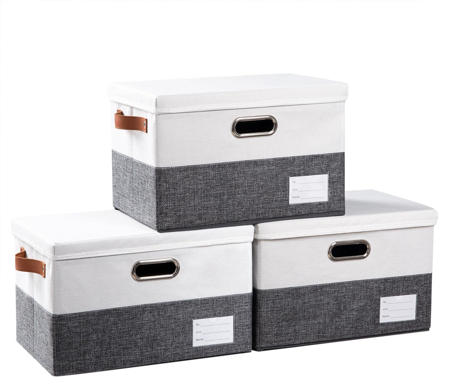 PRANDOM Foldable Storage Bins with Lids for Home Organization