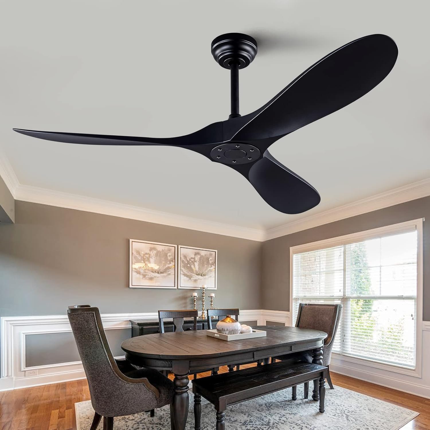 52 Inch Ceiling Fan with Remote Control for Indoor Outdoor Use