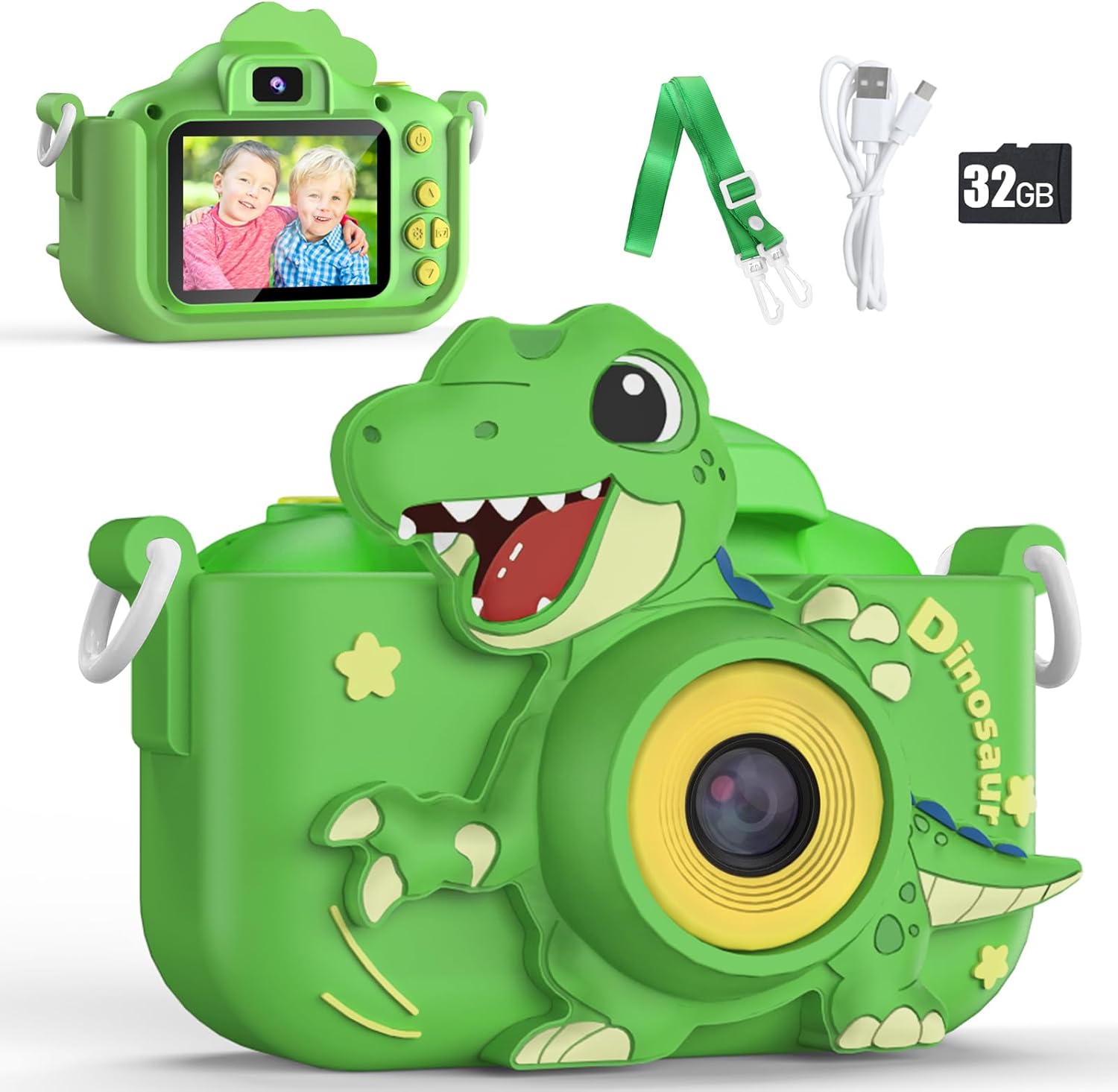 48MP Kids Camera for Video Selfies & Fun - Perfect Dinosaur Gift! 