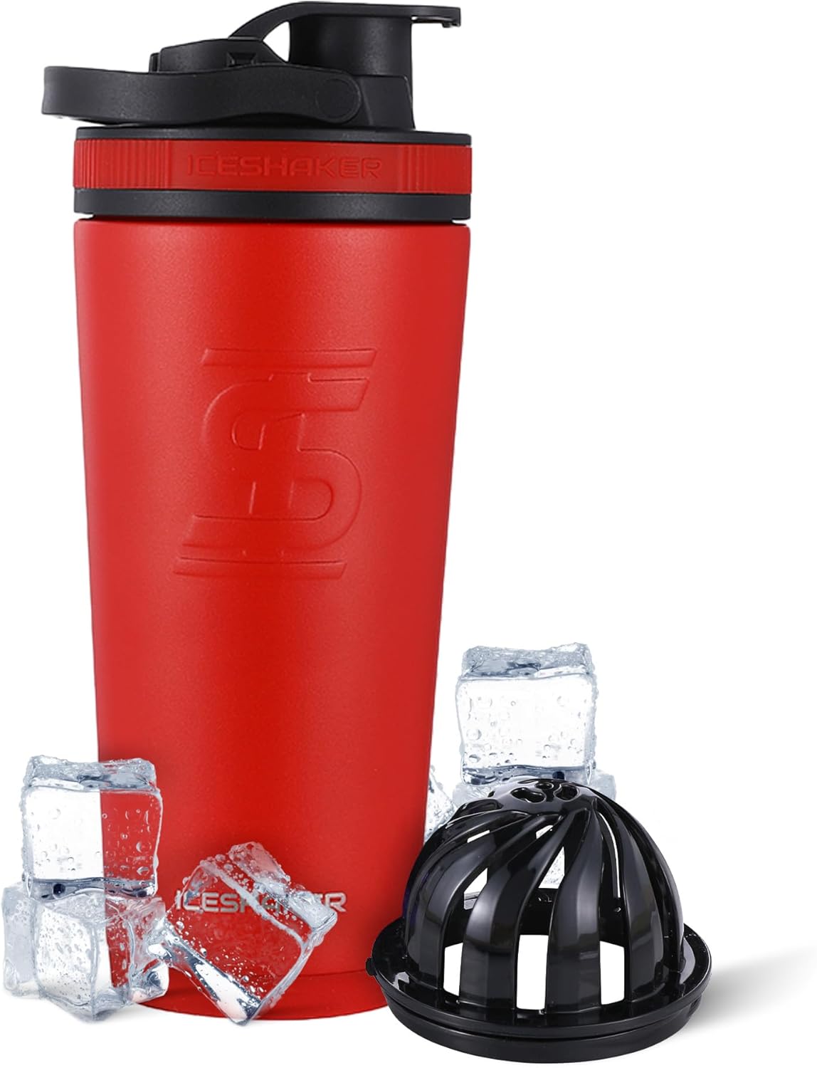 26oz Ice Shaker | Cold for 30+ Hours | Odor-Free | Red/Black