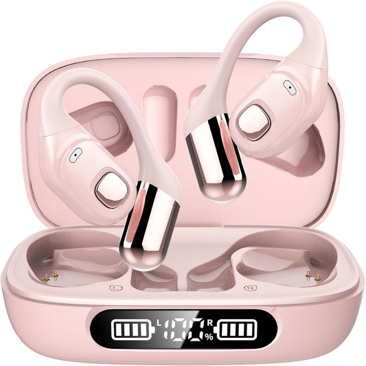 80H Playtime Open Ear Bluetooth Earbuds - Fast Charge, LED Display, Ultra-Lightweight