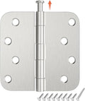 Satin Nickel 4 in Door Hinges 18 Pack - Durable, Removable Pin