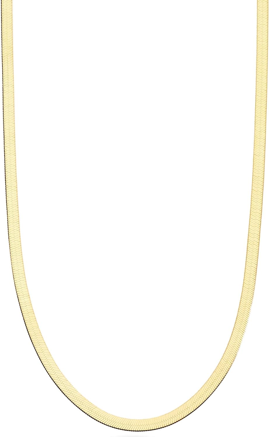 Miabella 3.5mm Flexible Flat Herringbone Chain Necklace for Women