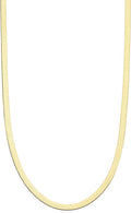 3.5mm Herringbone Chain Necklace for Women - 18Kt Gold Plated Sterling