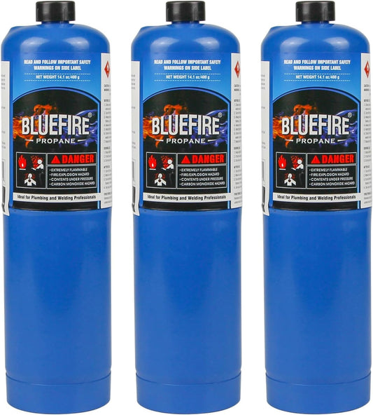 Pack of 3 Standard Propane Gas Cylinder Canisters for Welding