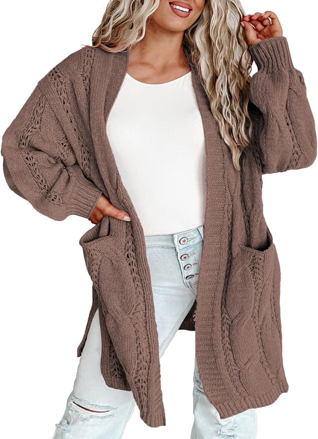 Eytino Plus Size Cardigans for Women with Pockets and Style