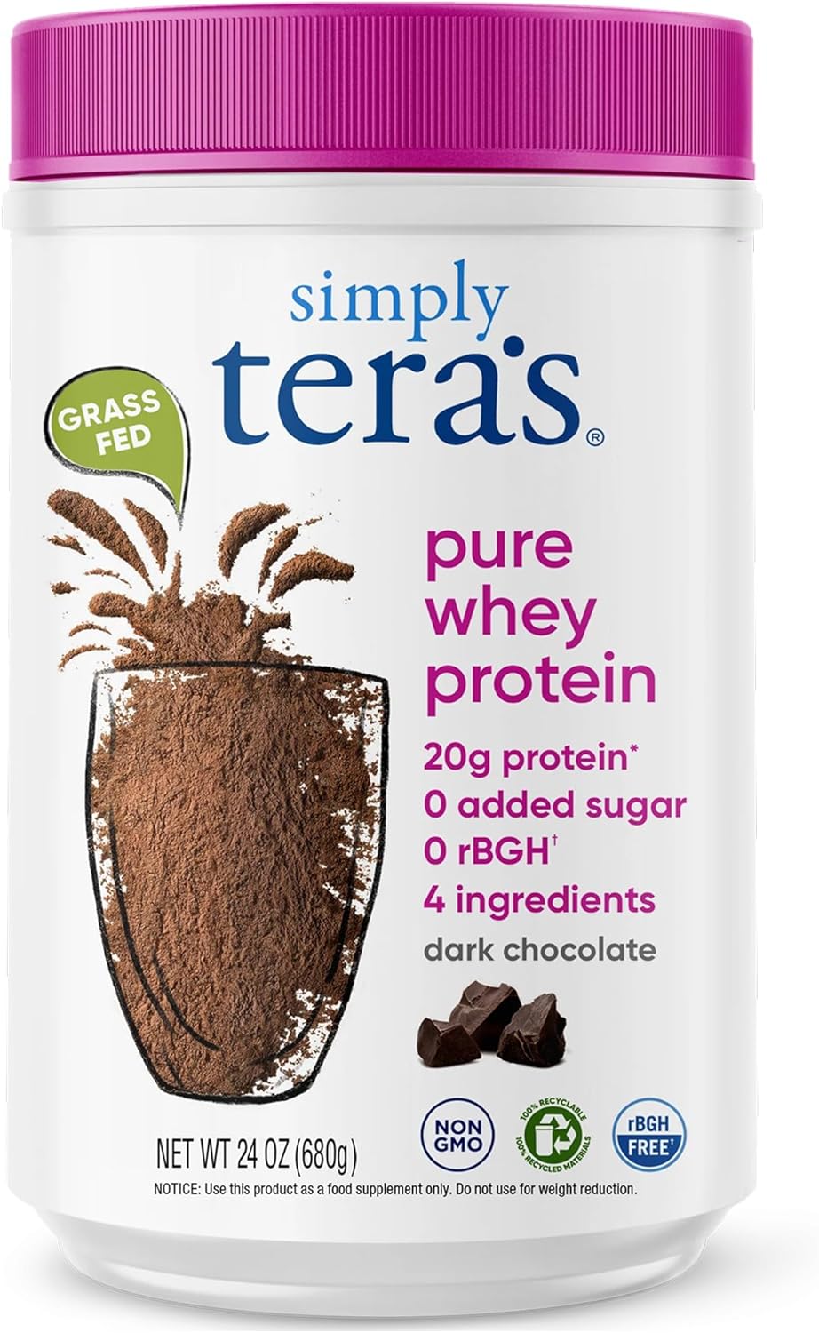Simply Tera's Pure Whey Protein Powder - Dark Chocolate Delight