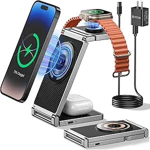Mag-Safe Charger Stand for iPhone, Watch, and AirPods - 3 in 1