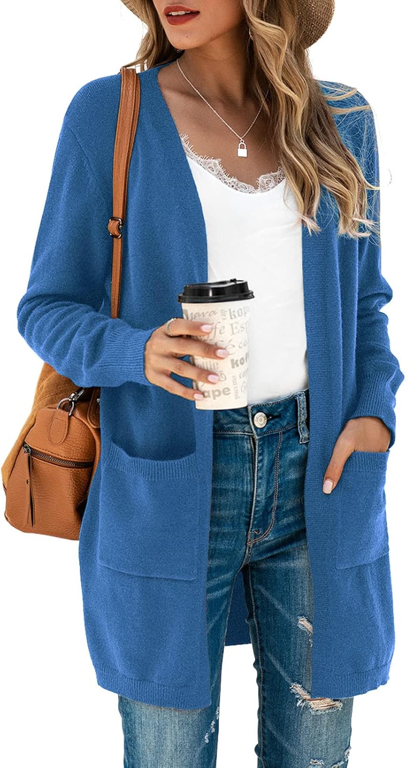 TASAMO Women's Kimono Cardigan: Oversized Soft Outwear with Pockets