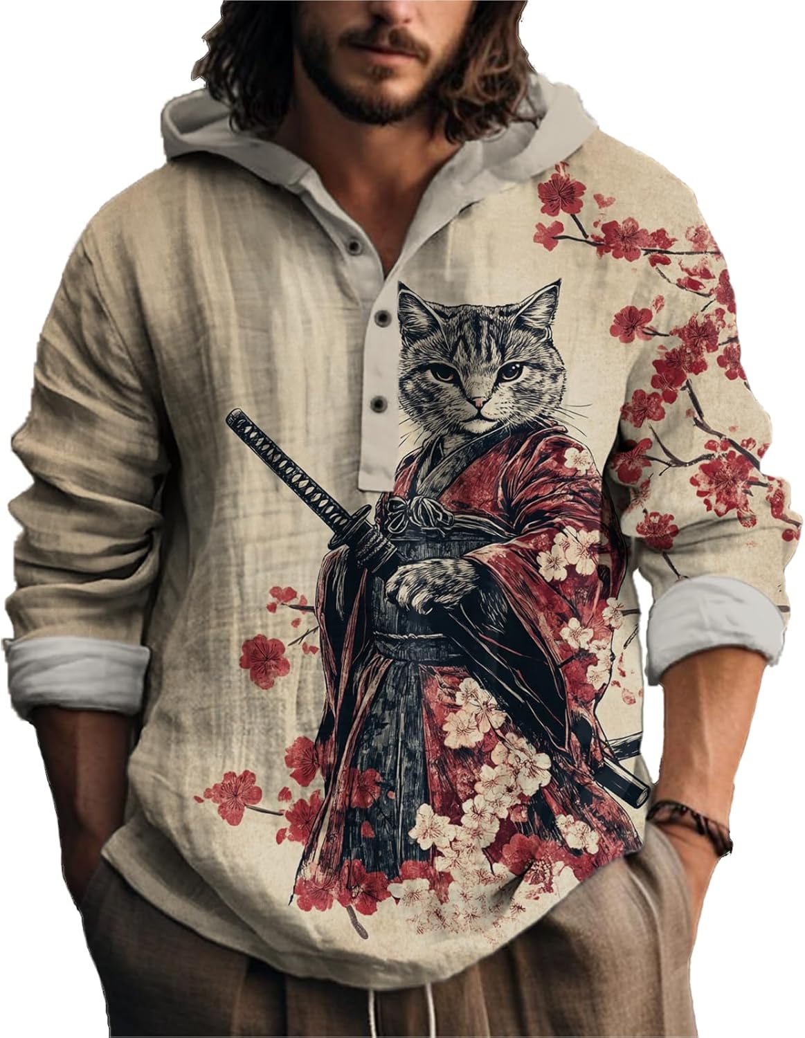 Lightweight Japanese Art Hoodie for Men