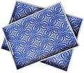 2 Pack Serving Tray with Handles - Modern Boho Blue Decorative Trays