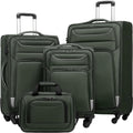 Dark Green 4 Piece Luggage Set - Lightweight Oxford Cloth Travel