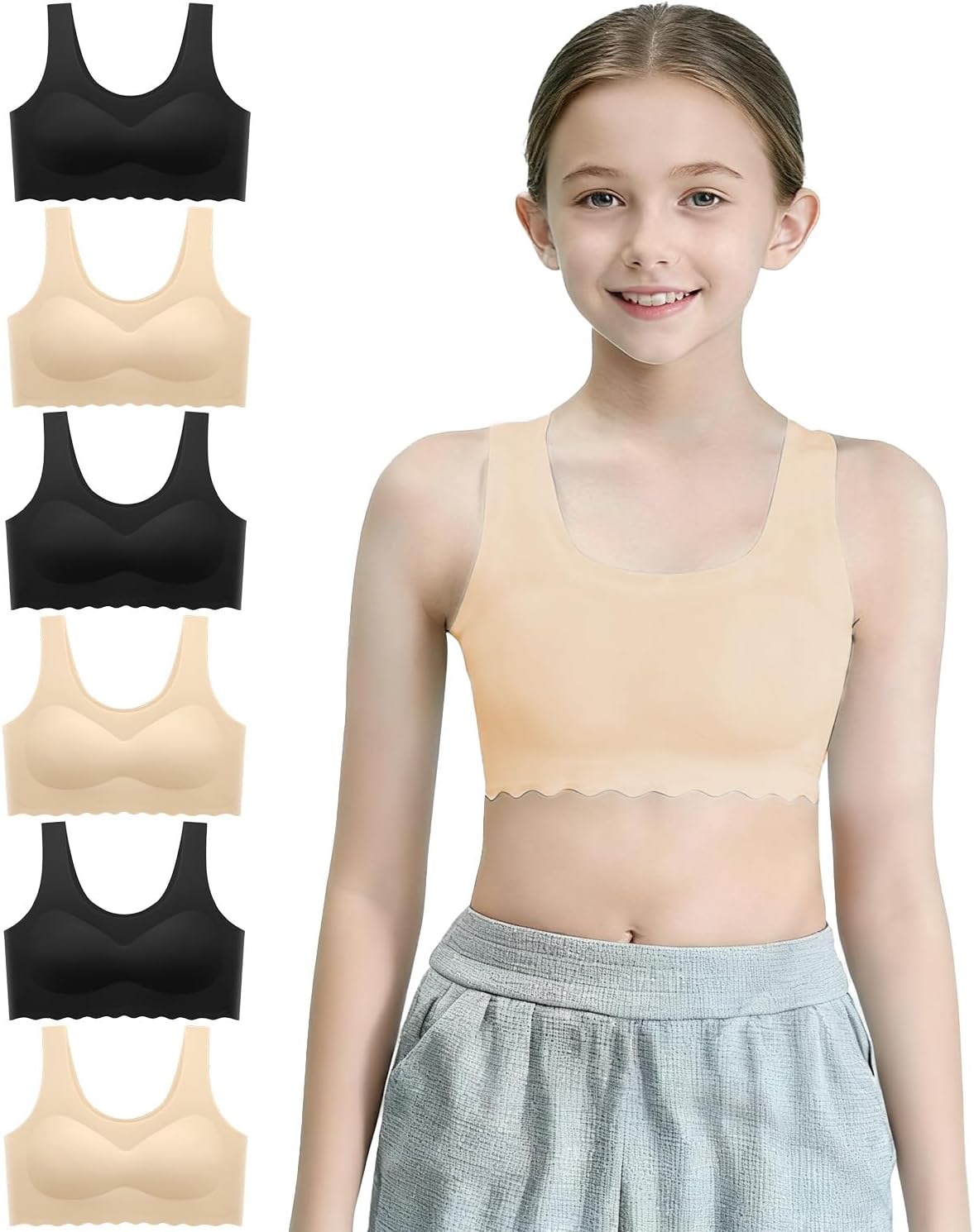 Demifill Teen Girls Seamless Sports Bra with Removable Padding